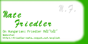 mate friedler business card